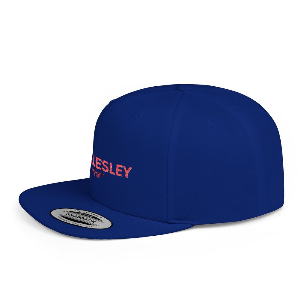 Wellesley Stylish Flat Bill Snapback Hat with Design, Perfect for Casual Outings, Streetwear, Gifts, Festivals, Everyday Wear
