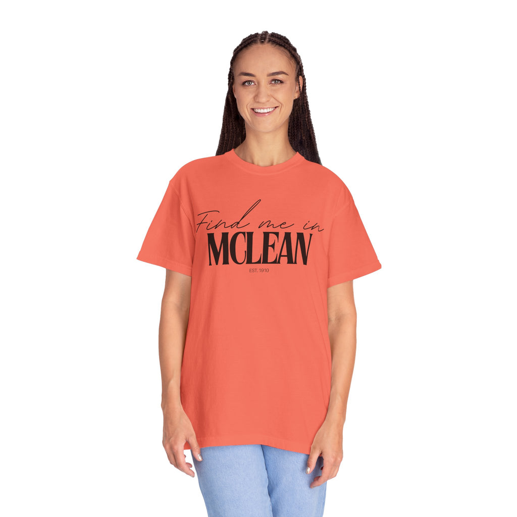McLean Vibes Unisex Garment-Dyed T-Shirt, Casual Wear, Gifts for Locals, Trendy Summer Essential, Comfortable Everyday Tee