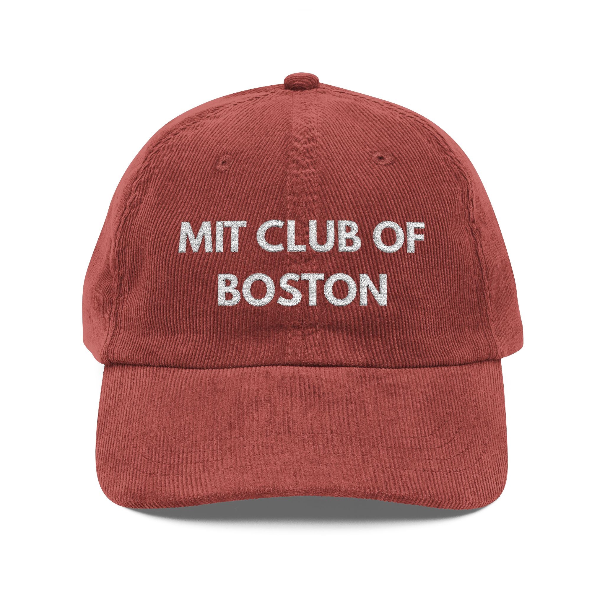 Embroidered Corduroy Cap — "MIT Club of Boston" Vintage Baseball Hat