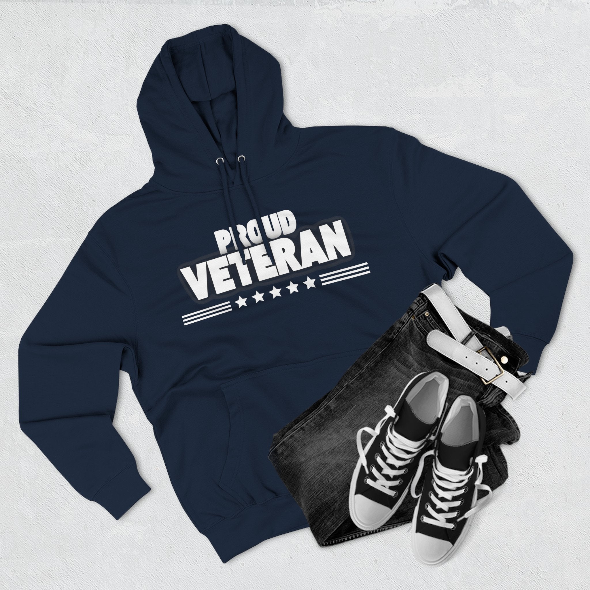 Proud Veteran Hoodie, Fleece Sweatshirt, Military Appreciation Gift, Casual Wear, Comfortable Outerwear