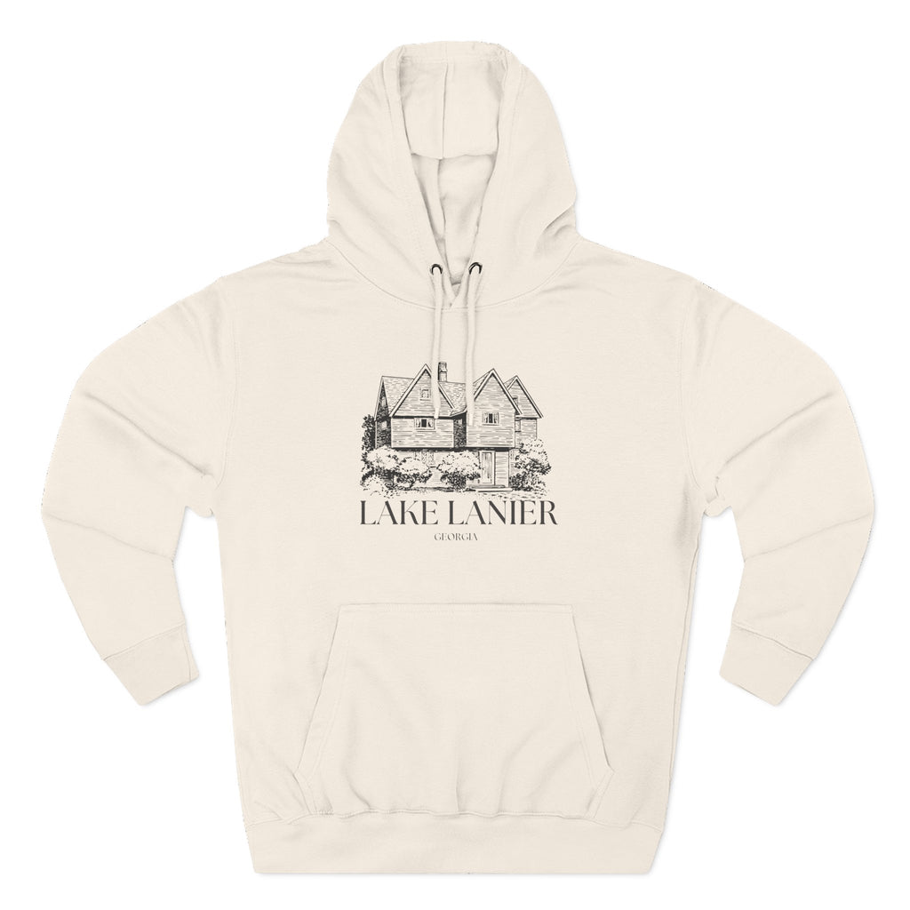 Cozy Lake Lanier Fleece Hoodie - Perfect for Relaxing, Outdoor Adventures, Gifts for Nature Lovers, Fall and Winter Apparel