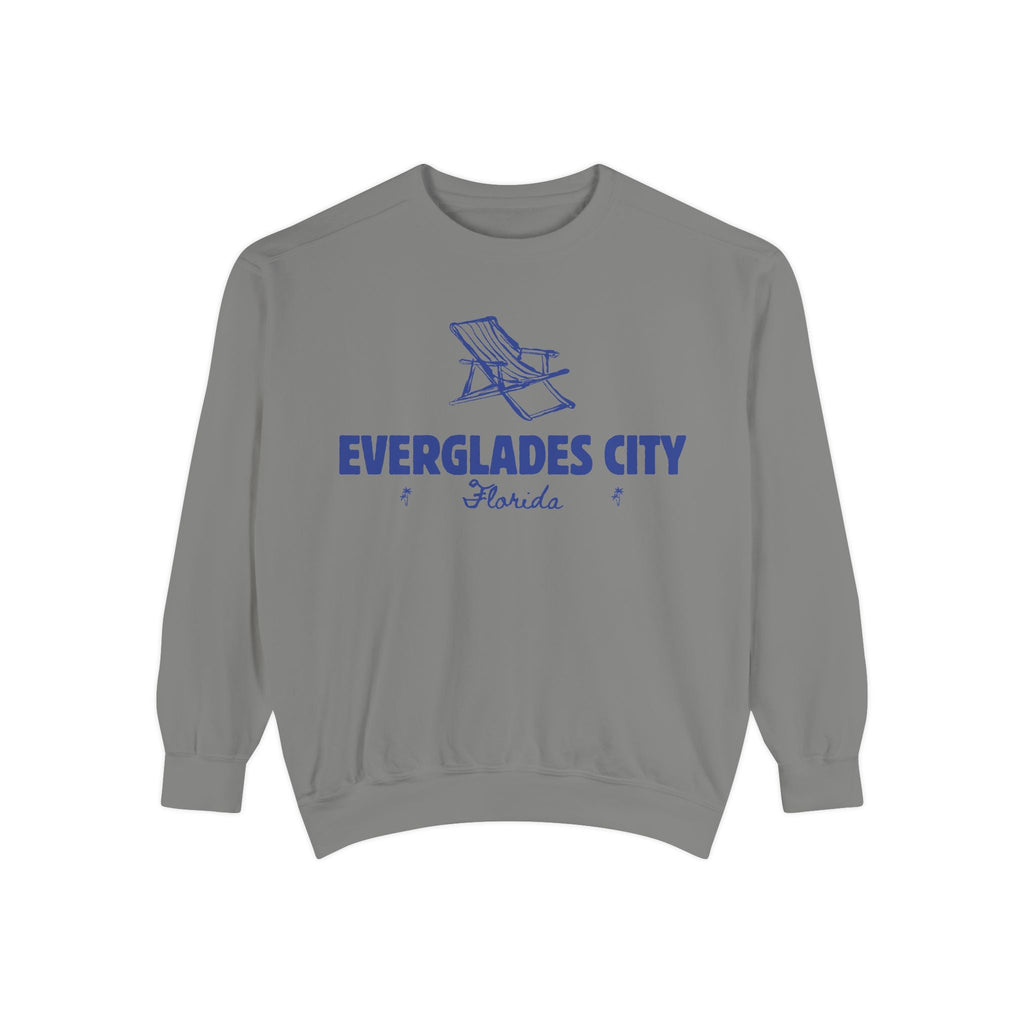 Everglades City Vibes Unisex Sweatshirt | Garment-Dyed Comfort, Perfect for Casual Outings, Travel, Gifts, Autumn Days