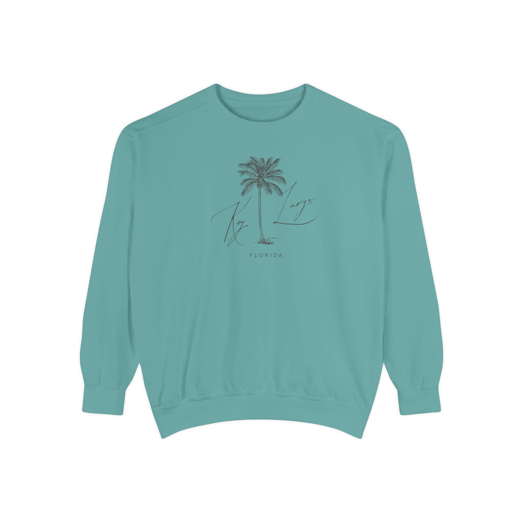 Key Largo Chill Vibes Sweatshirt - Unisex Garment-Dyed Style, Perfect for Lounging