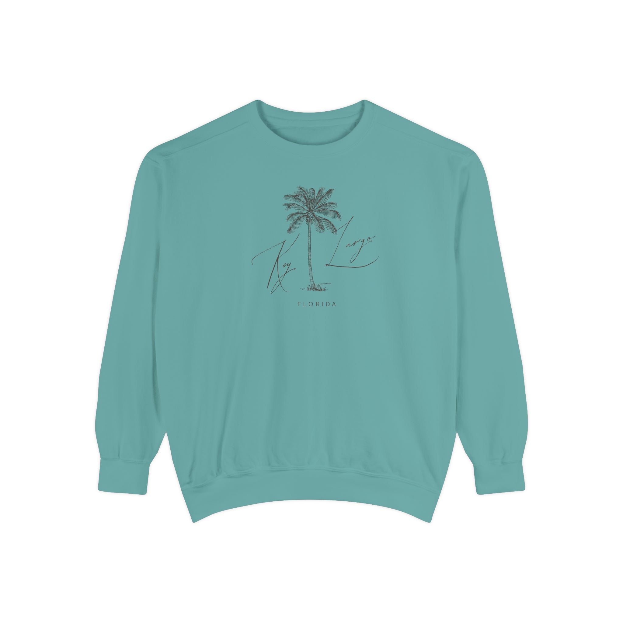 Key Largo Chill Vibes Sweatshirt - Unisex Garment-Dyed Style, Perfect for Lounging