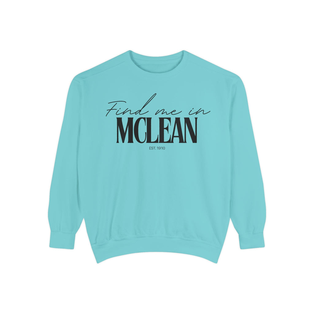 McLean Cozy Sweatshirt, Unisex Garment-Dyed Crew, Casual Wear, Gift for Friends, Fall Fashion, Lounge Style