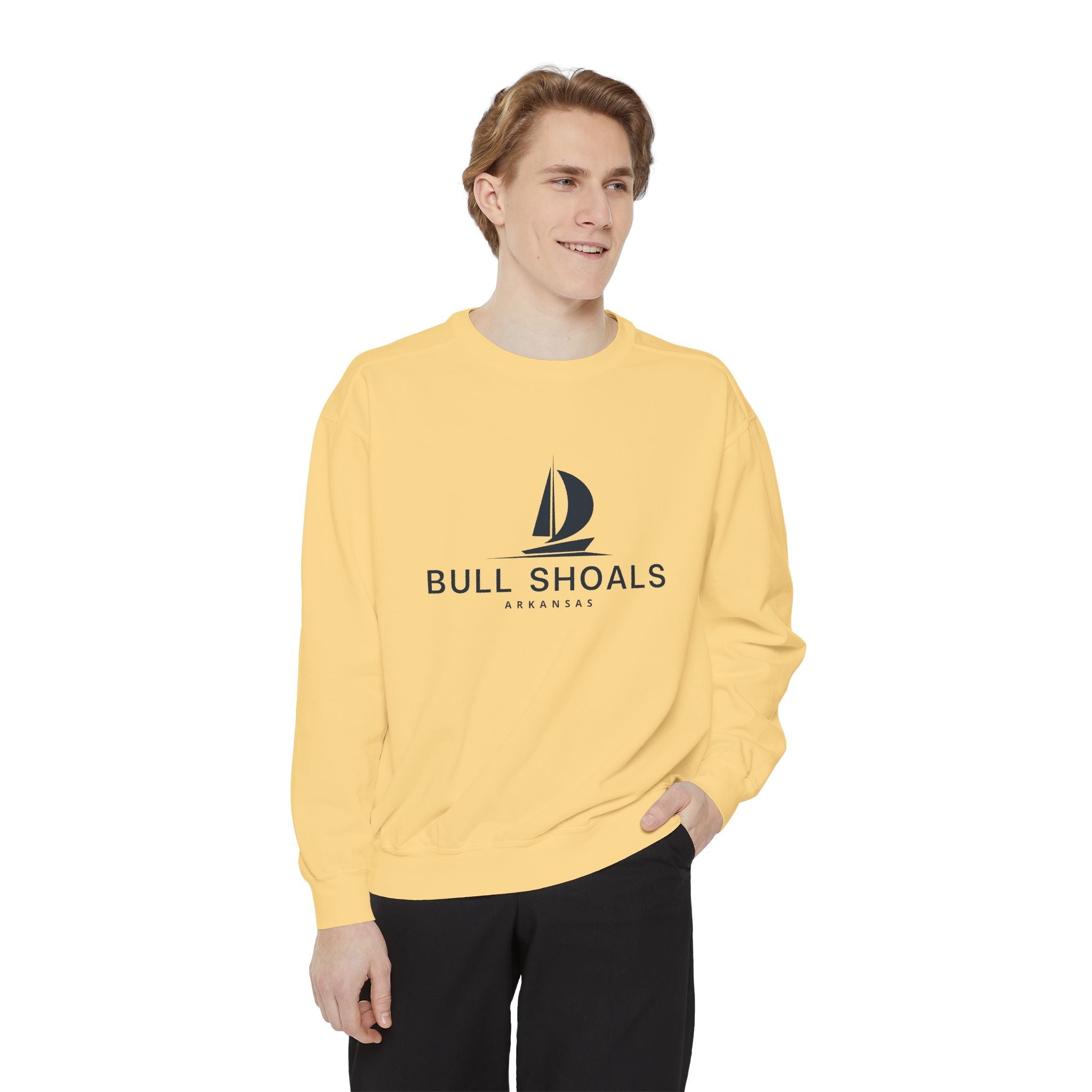 Bull Shoals Vibes Unisex Sweatshirt | Garment-Dyed Comfort, Perfect for Casual Outings, Travel, Gifts, Autumn Days