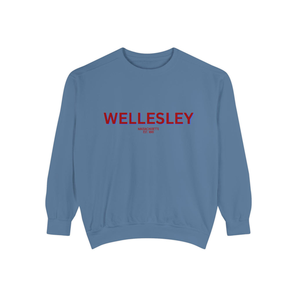 Wellesley Unisex Garment-Dyed Sweatshirt | Cozy Fashion, Perfect for Casual Outings, Gifts, Fall & Winter Style, Everyday Comfort