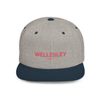 Wellesley Stylish Flat Bill Snapback Hat with Design, Perfect for Casual Outings, Streetwear, Gifts, Festivals, Everyday Wear