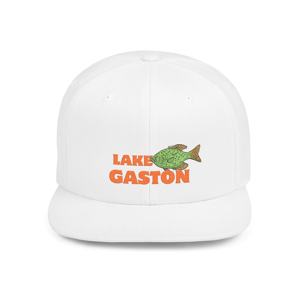 Lake Gaston Fish Flat Bill Snapback Hat, Fishing Cap, Outdoor Gear, Lake House Gift, Summer Accessories, Stylish Headwear
