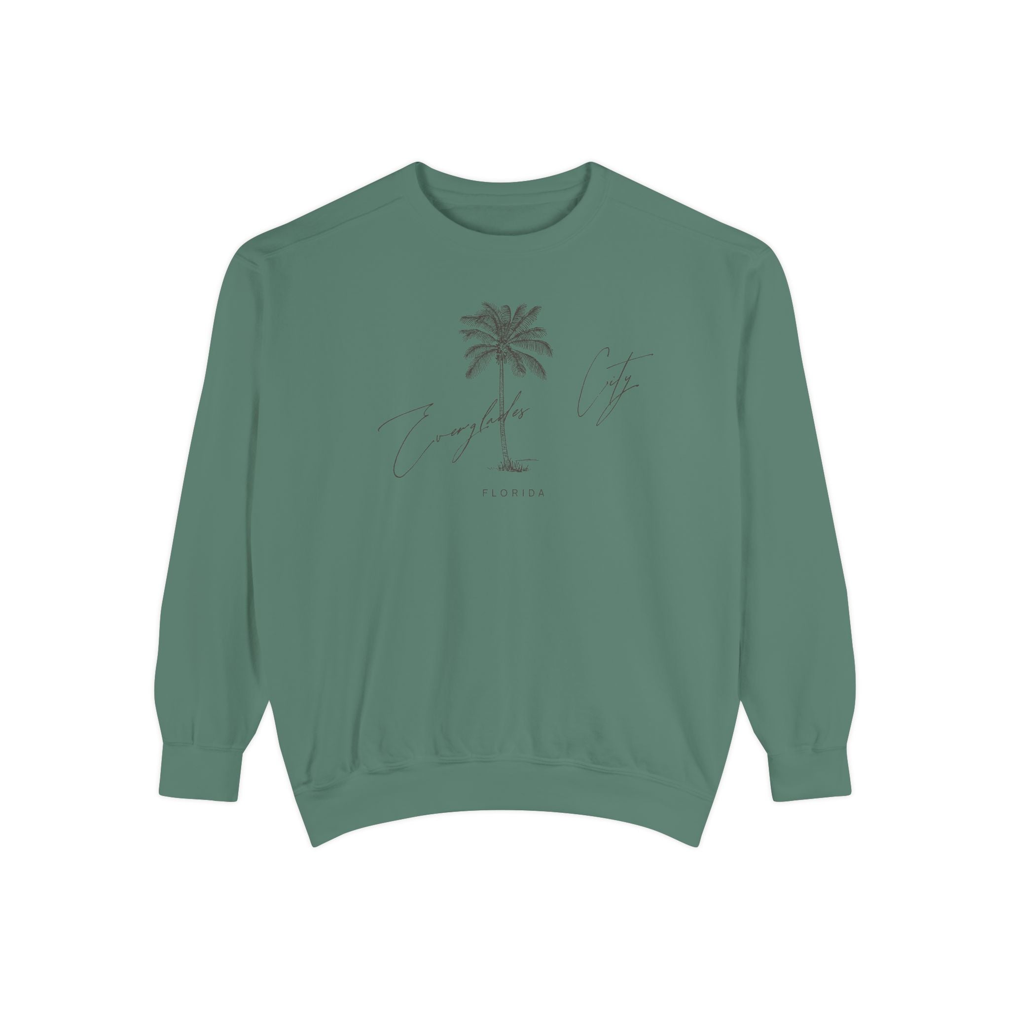 Everglades City Chill Vibes Sweatshirt - Unisex Garment-Dyed Style, Perfect for Lounging