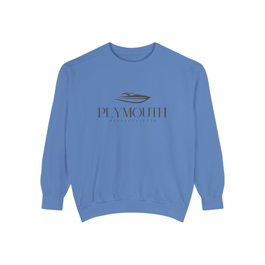 Plymouth Chill Vibes Sweatshirt - Unisex Garment-Dyed Style, Perfect for Lounging