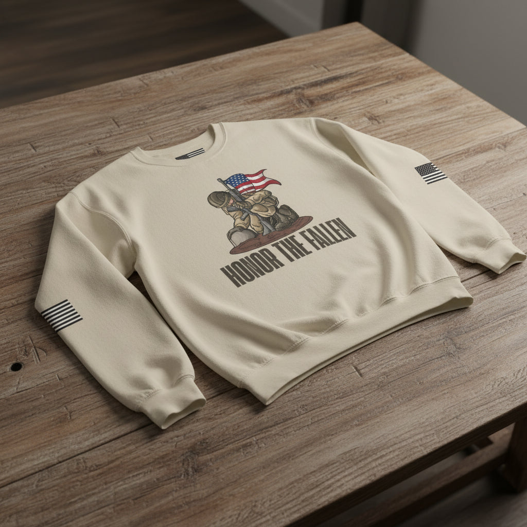 Honor the Fallen Sweatshirt, Unisex Sweatshirt, Military Tribute Apparel, Veteran's Day Gift, Everyday Casual Wear