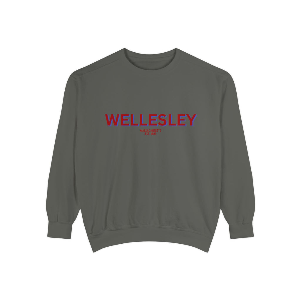 Wellesley Unisex Garment-Dyed Sweatshirt | Cozy Fashion, Perfect for Casual Outings, Gifts, Fall & Winter Style, Everyday Comfort