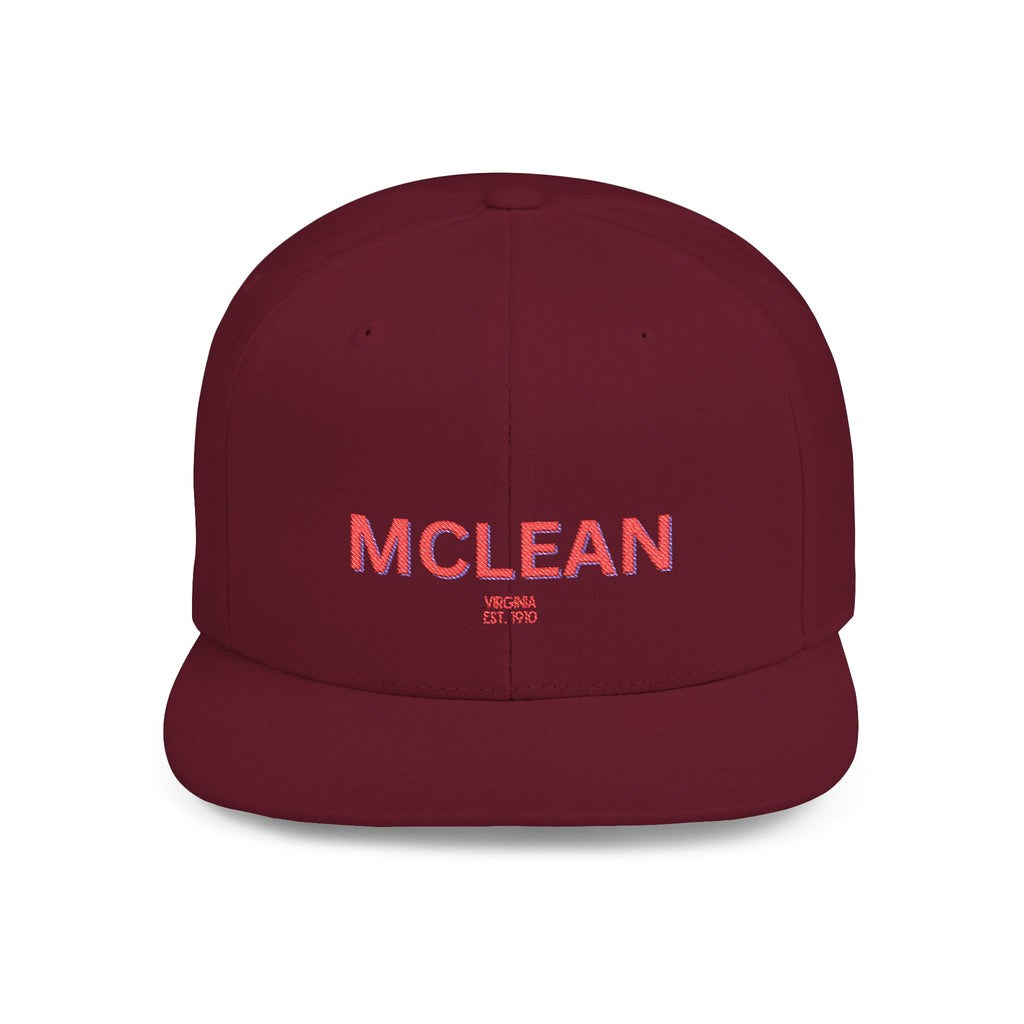 McLean Stylish Flat Bill Snapback Hat with Design, Perfect for Casual Outings, Streetwear, Gifts, Festivals, Everyday Wear