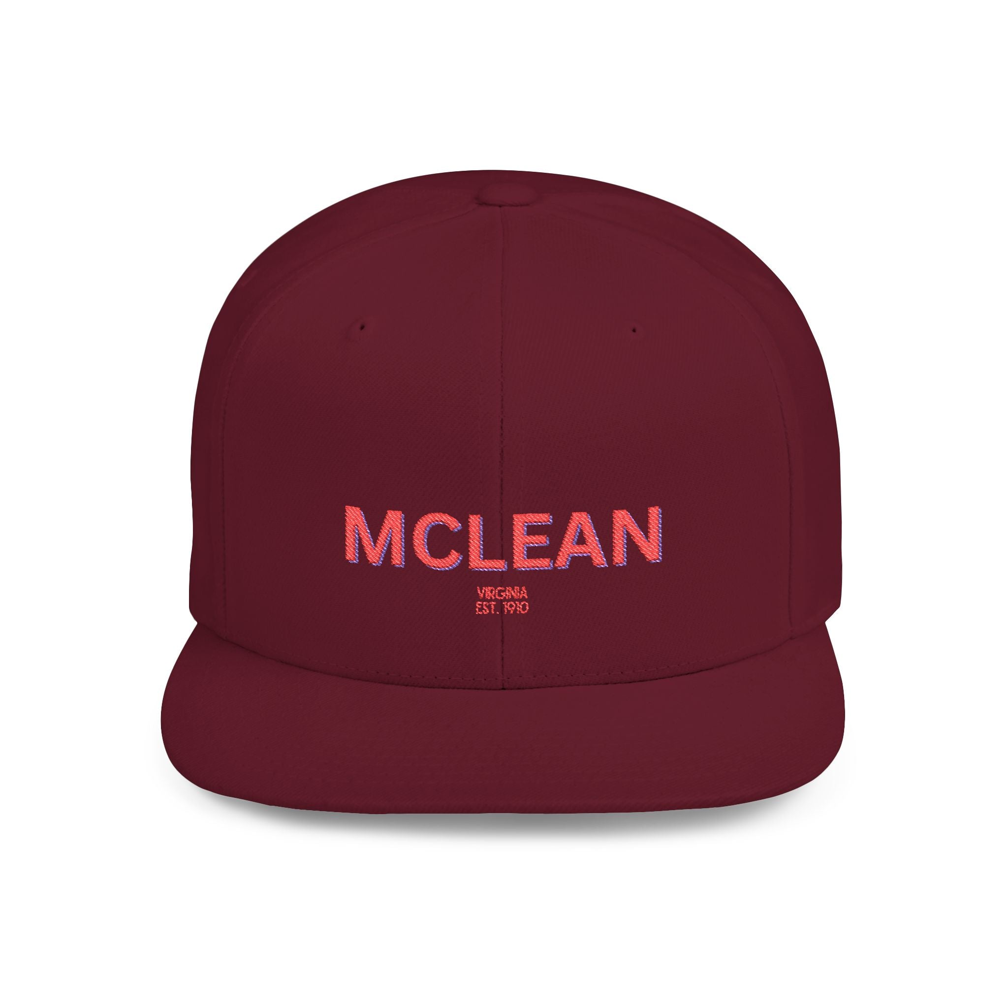 McLean Stylish Flat Bill Snapback Hat with Design, Perfect for Casual Outings, Streetwear, Gifts, Festivals, Everyday Wear