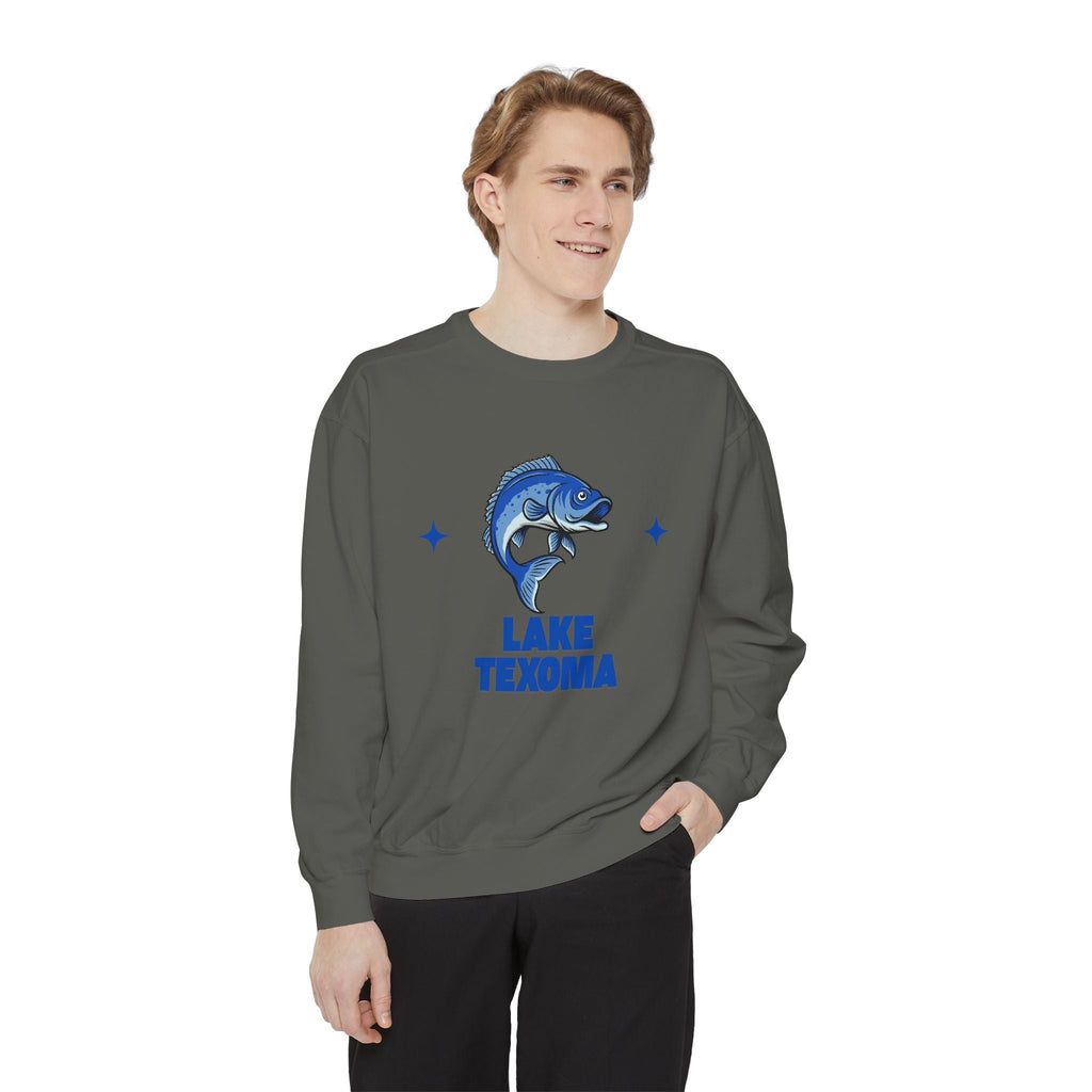 Lake Texoma Fish Design Unisex Sweatshirt | Cozy Fishing Apparel, Casual Wear, Gift for Anglers, Lake Day Outfit, Nature Lovers Sweatshirt