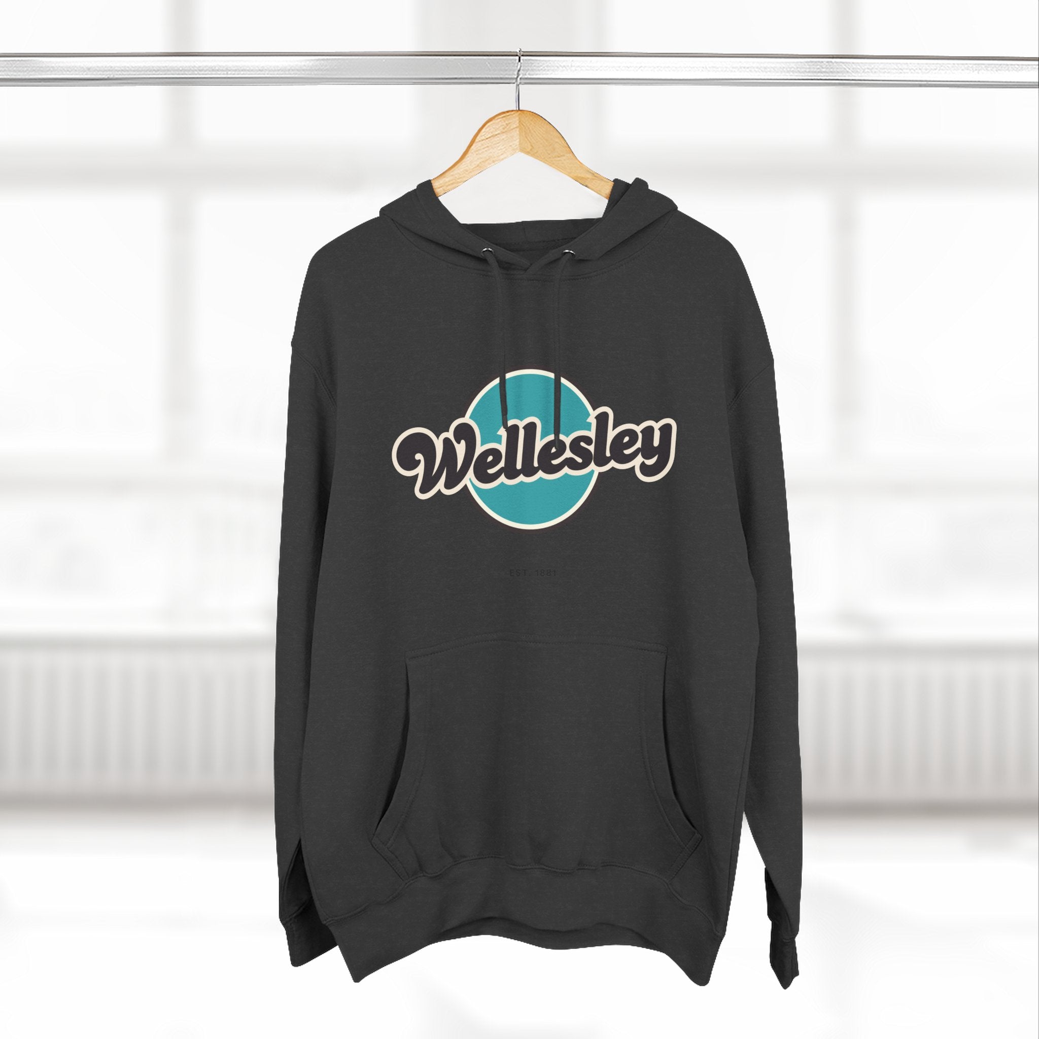 Wellesley Retro Vibe Hoodie for Casual Days, Streetwear, Unisex Gift, Cozy Layering Apparel