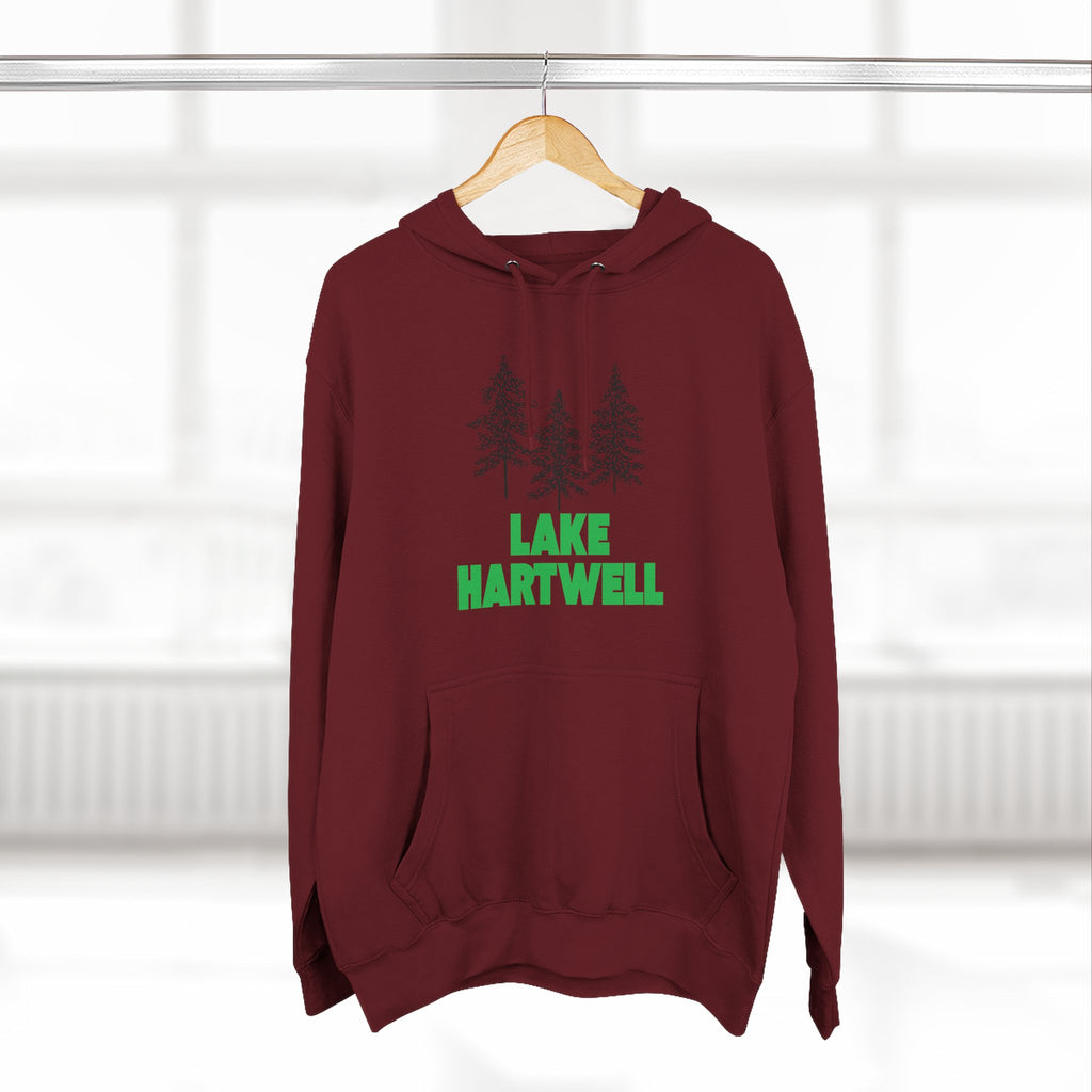 Lake Hartwell Fleece Hoodie, Cozy Sweatshirt, Outdoor Adventure Wear, Unique Gift for Lake Lovers, Perfect for Fall and Winter