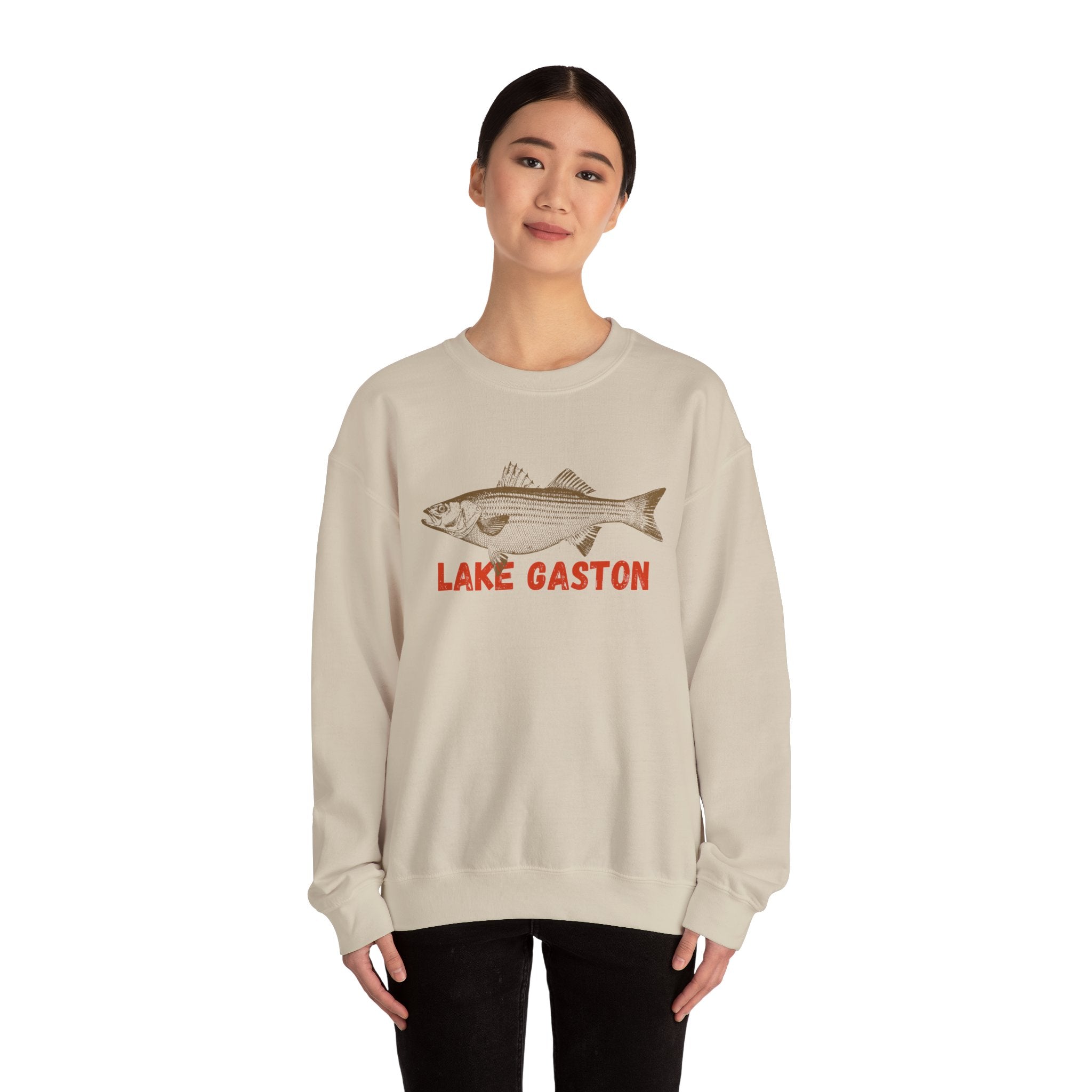 Lake Gaston Fishing Sweatshirt, Unisex Crewneck, Casual Wear, Gift for Fishermen, Outdoor Apparel, Lake House Cozy