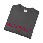 Wellesley Garment-Dyed Unisex T-Shirt, Casual Tee, Vintage Style Shirt, Everyday Wear, Birthday Gift, Unique Apparel