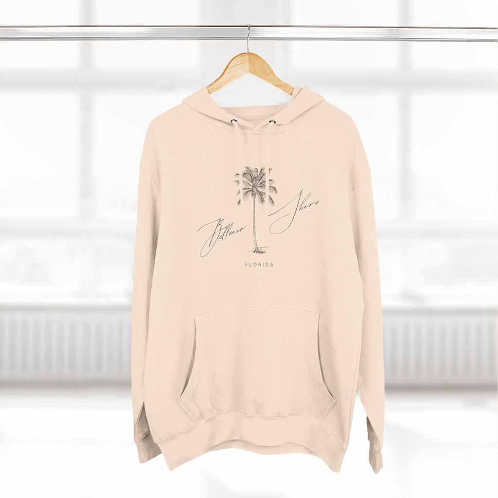 Belleair Shore Stylish Three-Panel Fleece Hoodie for Cozy Days, Casual Wear, Warm Layering, Gift for Him or Her, White Stylish Apparel