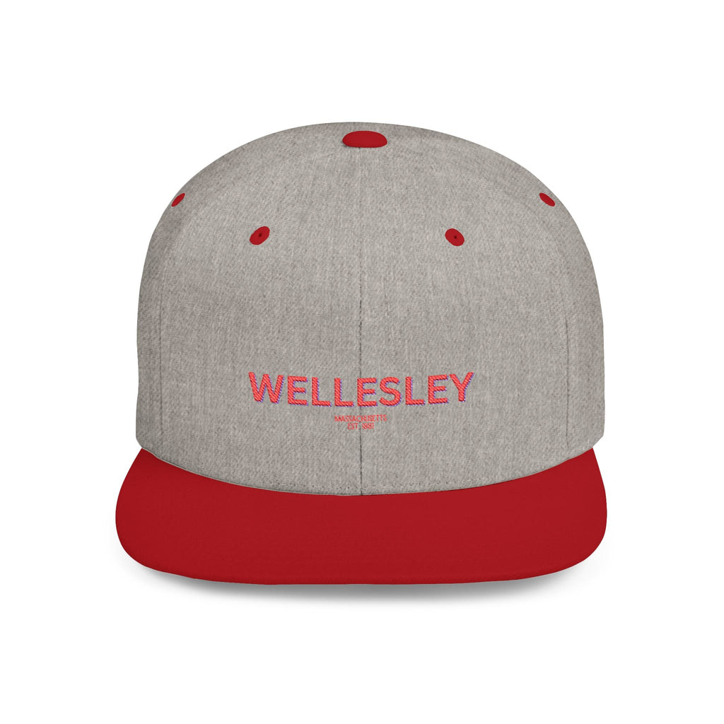 Wellesley Stylish Flat Bill Snapback Hat with Design, Perfect for Casual Outings, Streetwear, Gifts, Festivals, Everyday Wear