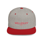 Wellesley Stylish Flat Bill Snapback Hat with Design, Perfect for Casual Outings, Streetwear, Gifts, Festivals, Everyday Wear