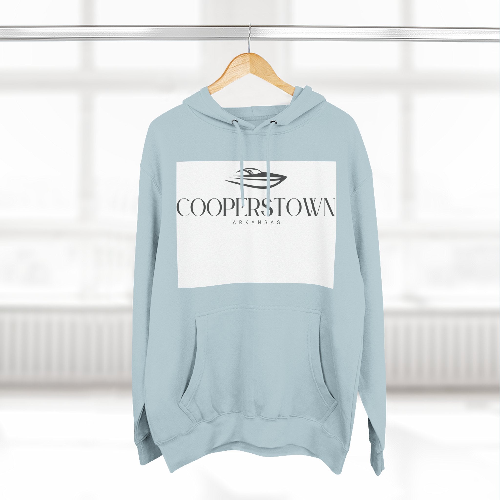 Cooperstown Stylish Three-Panel Fleece Hoodie for Cozy Days, Casual Wear, Warm Layering, Gift for Him or Her