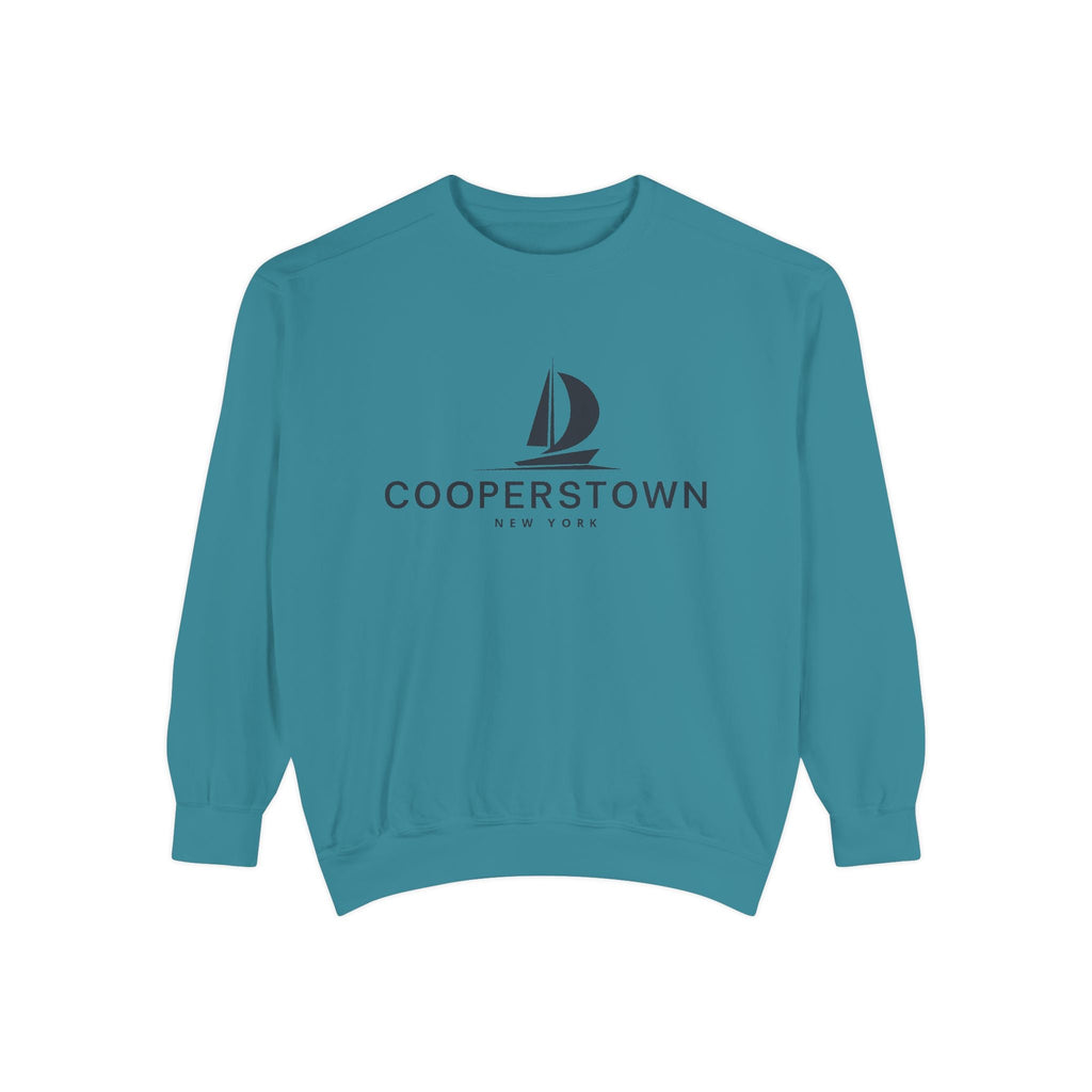Cooperstown Vibes Unisex Sweatshirt | Garment-Dyed Comfort, Perfect for Casual Outings, Travel, Gifts, Autumn Days