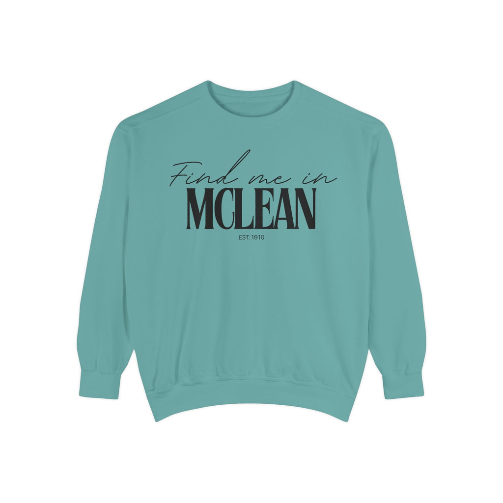 McLean Cozy Sweatshirt, Unisex Garment-Dyed Crew, Casual Wear, Gift for Friends, Fall Fashion, Lounge Style