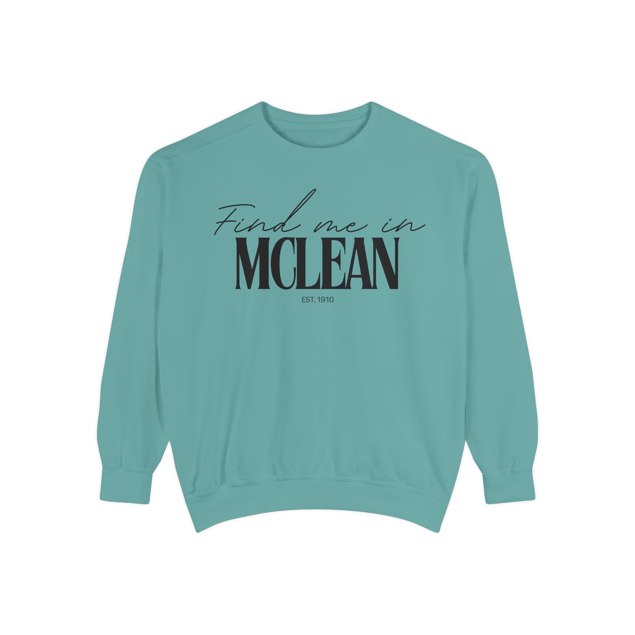 McLean Cozy Sweatshirt, Unisex Garment-Dyed Crew, Casual Wear, Gift for Friends, Fall Fashion, Lounge Style