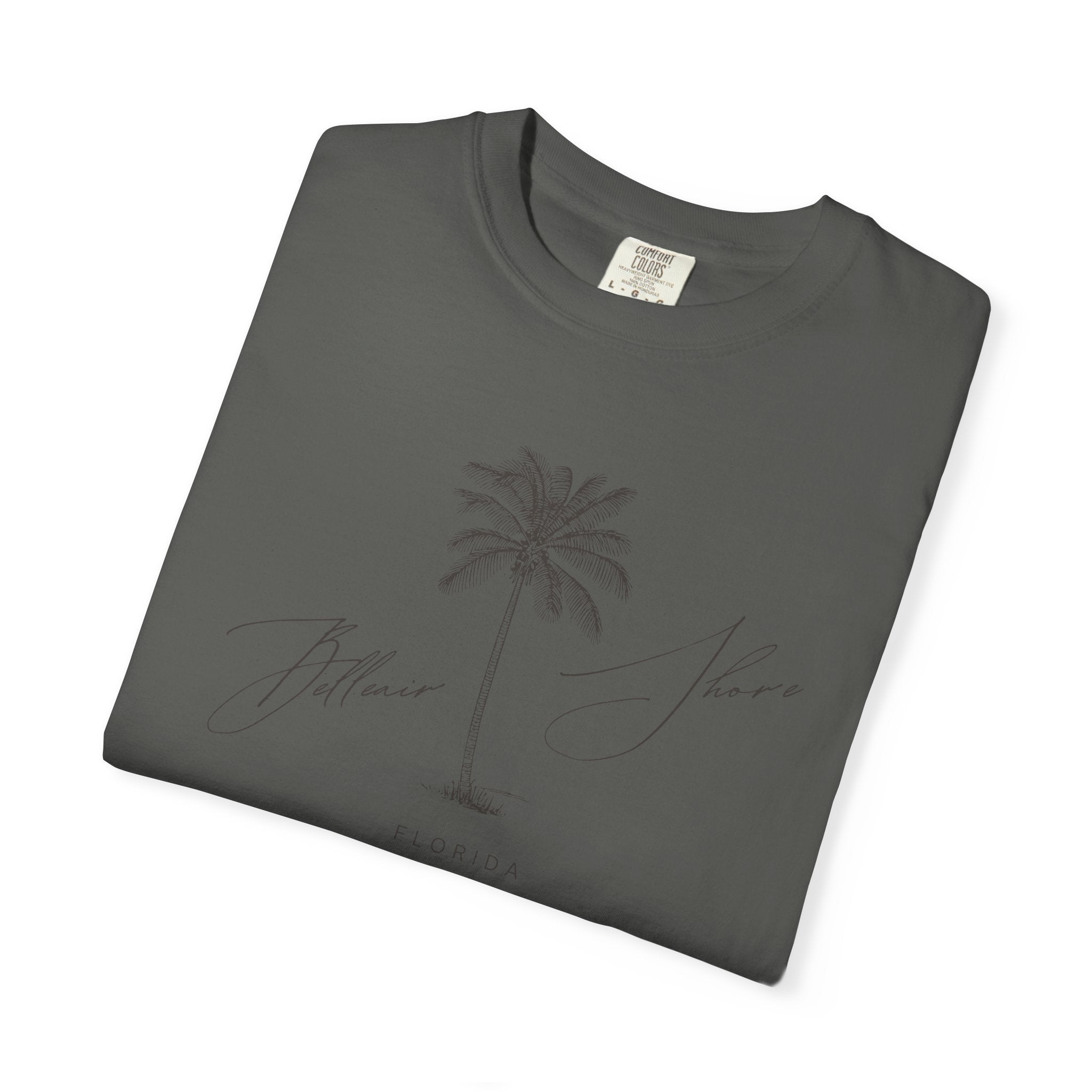 Belleair Shore Chill Vibes Palm Tree Tee - Unisex Garment-Dyed T-shirt for Beach Lovers, Summer Outings, Casual Wear, Gifts for Him/Her