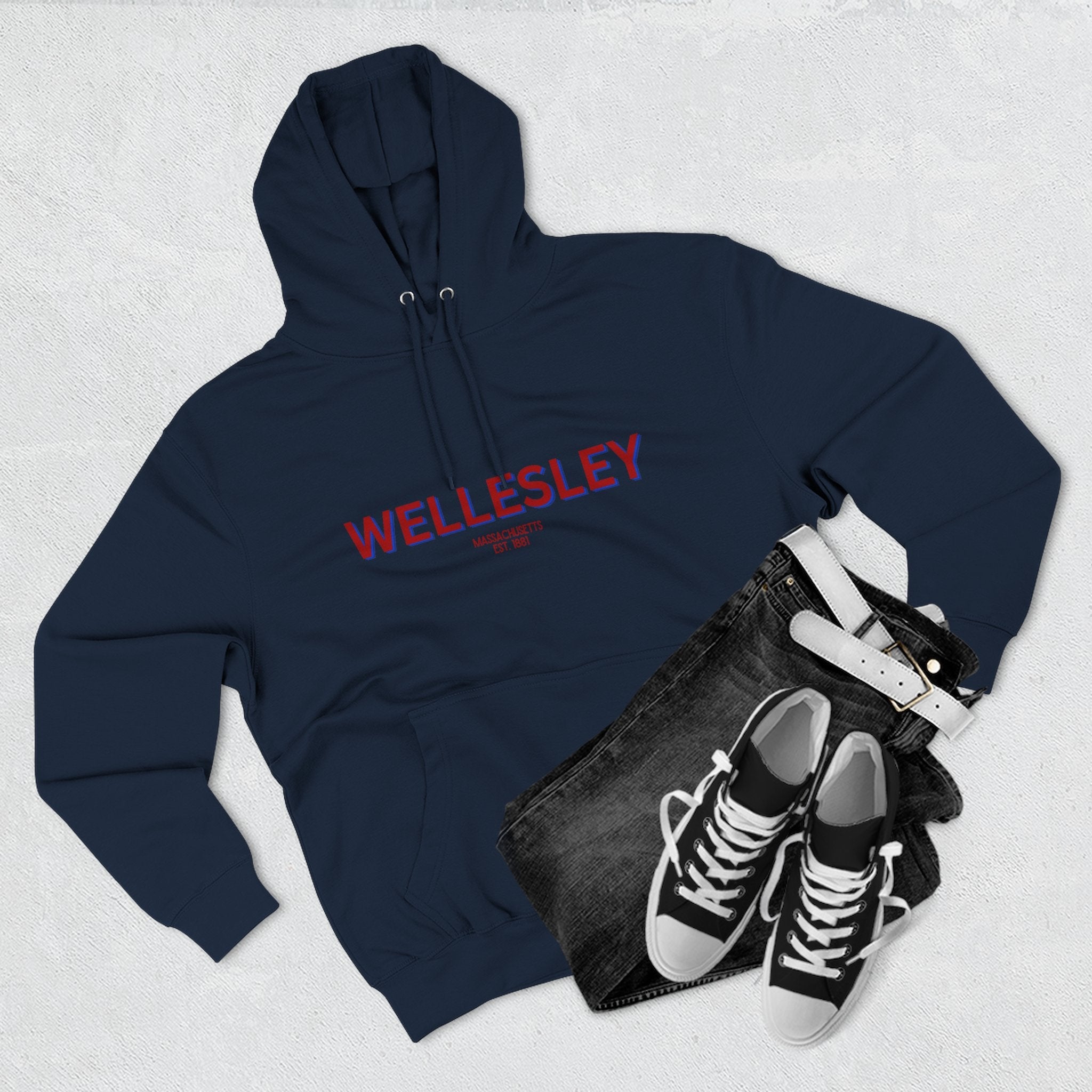 Wellesley Fleece Hoodie, Casual Sweatshirt, Cozy Layering Piece, Perfect Gift for All Occasions, Stylish Streetwear