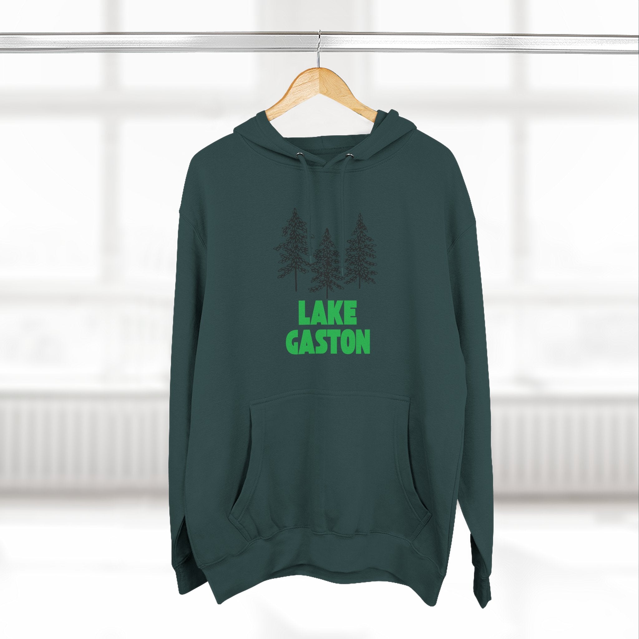 Lake Gaston Fleece Hoodie, Cozy Sweatshirt, Outdoor Adventure Wear, Unique Gift for Lake Lovers, Perfect for Fall and Winter