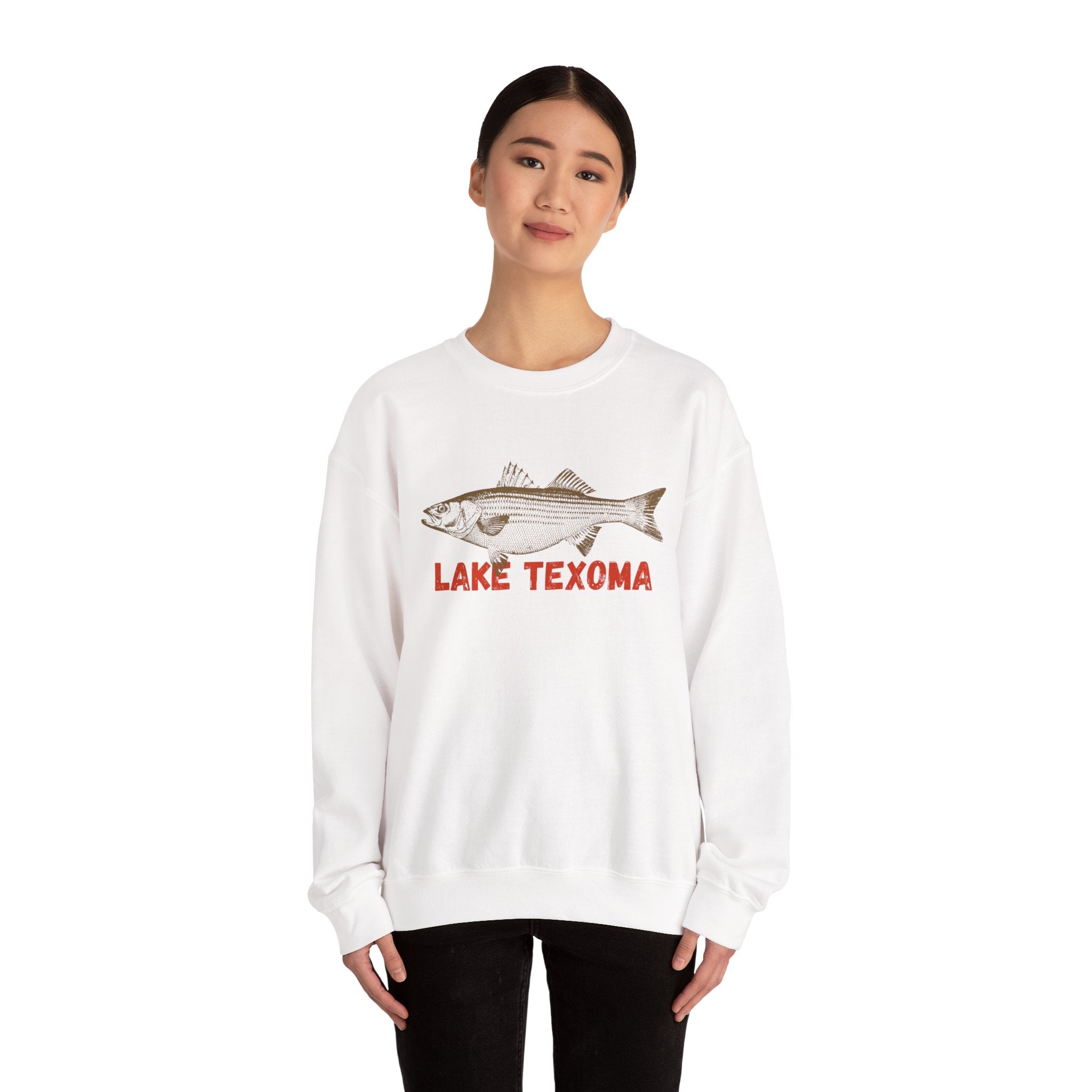 Lake Texoma Fishing Sweatshirt, Unisex Crewneck, Casual Wear, Gift for Fishermen, Outdoor Apparel, Lake House Cozy