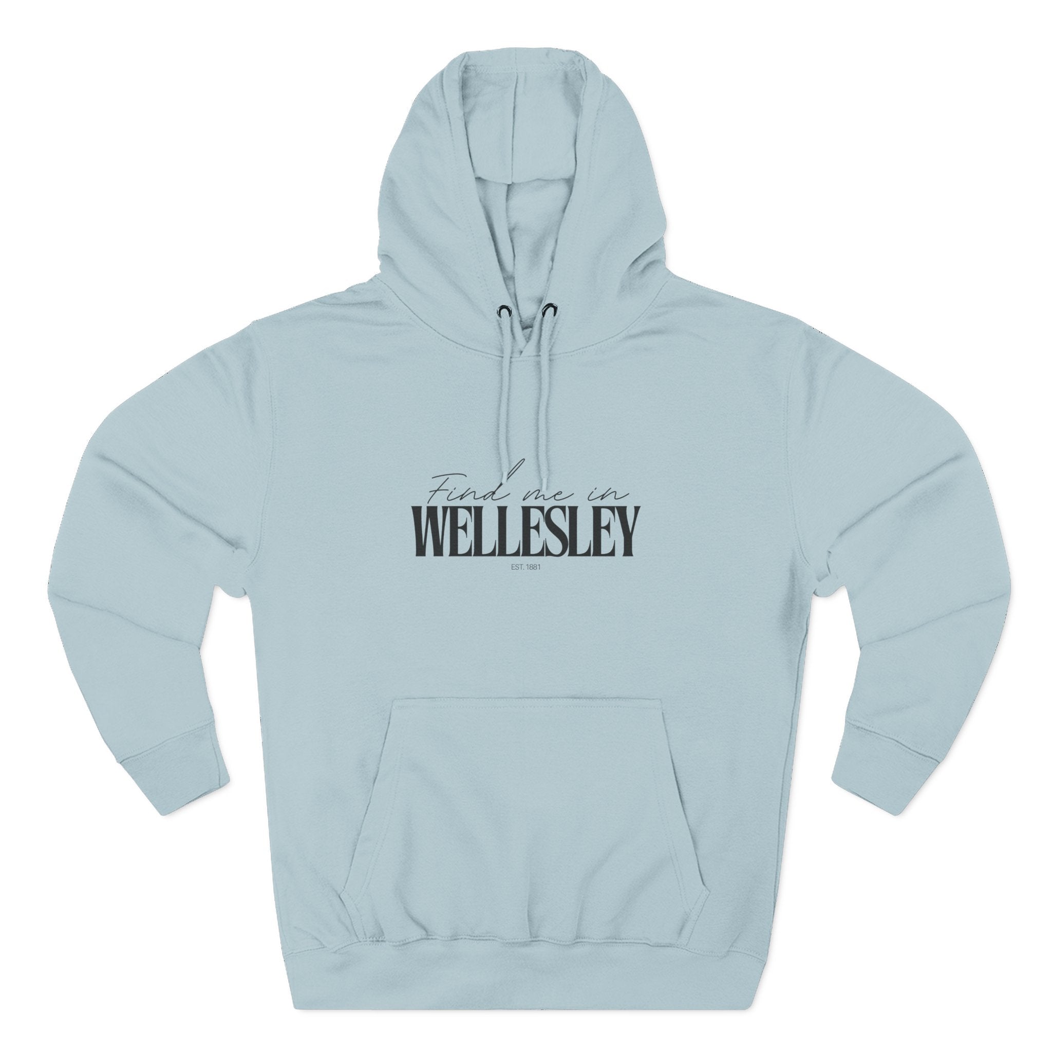 Wellesley Stylish Three-Panel Fleece Hoodie for Everyday Comfort, Personalized Gift, Casual Wear, Unisex Hoodie, Cozy Fashion