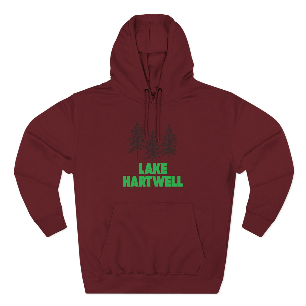 Lake Hartwell Fleece Hoodie, Cozy Sweatshirt, Outdoor Adventure Wear, Unique Gift for Lake Lovers, Perfect for Fall and Winter