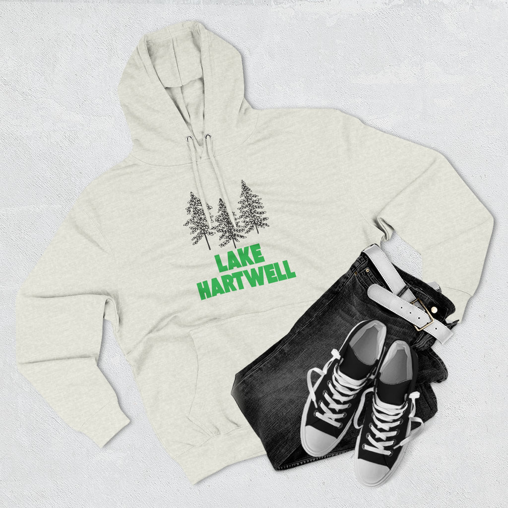 Lake Hartwell Fleece Hoodie, Cozy Sweatshirt, Outdoor Adventure Wear, Unique Gift for Lake Lovers, Perfect for Fall and Winter