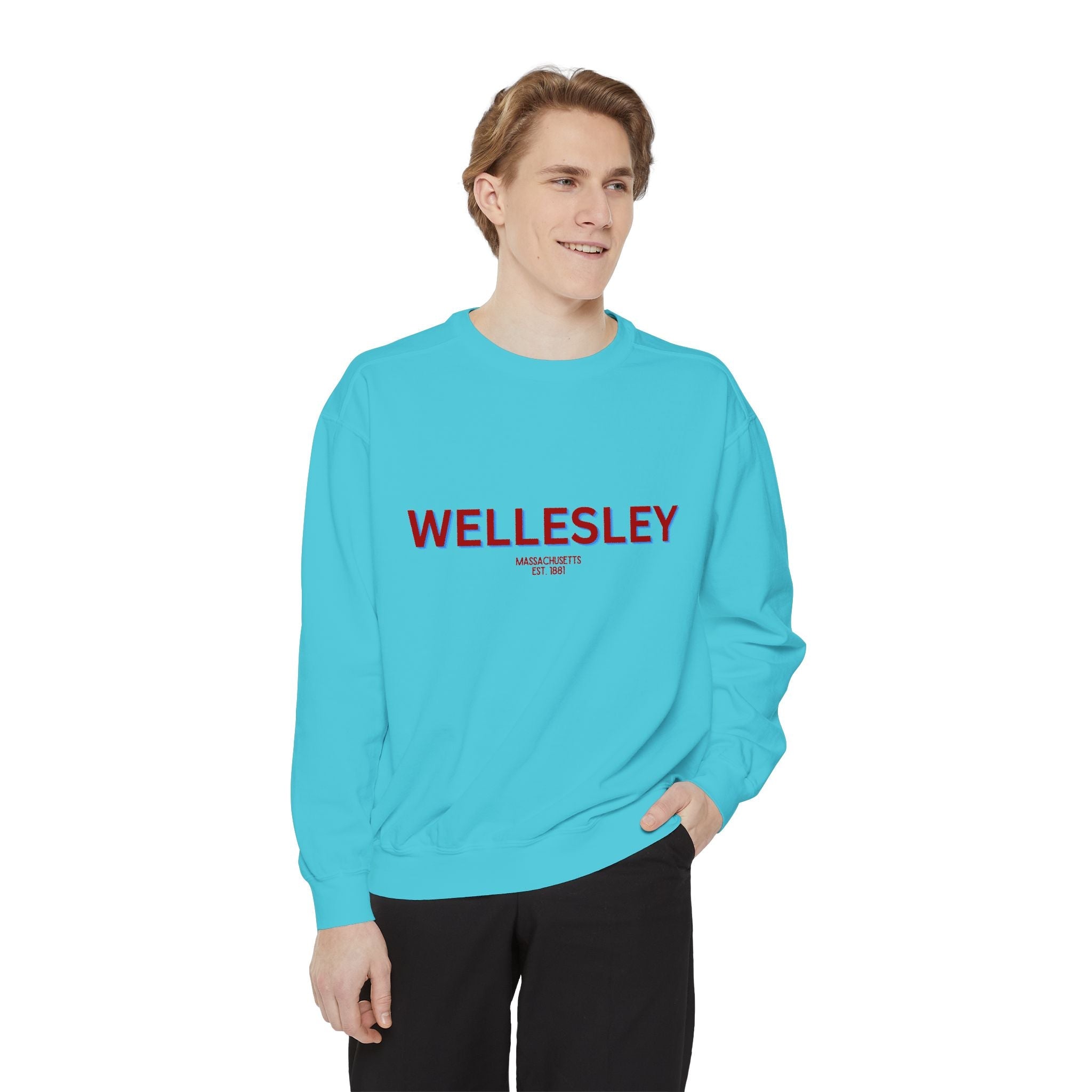 Wellesley Unisex Garment-Dyed Sweatshirt | Cozy Fashion, Perfect for Casual Outings, Gifts, Fall & Winter Style, Everyday Comfort