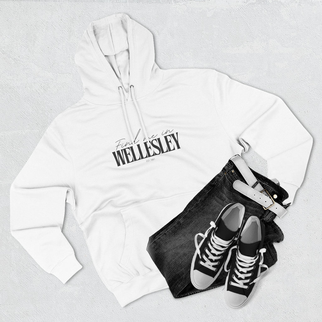 Wellesley Stylish Three-Panel Fleece Hoodie for Everyday Comfort, Personalized Gift, Casual Wear, Unisex Hoodie, Cozy Fashion