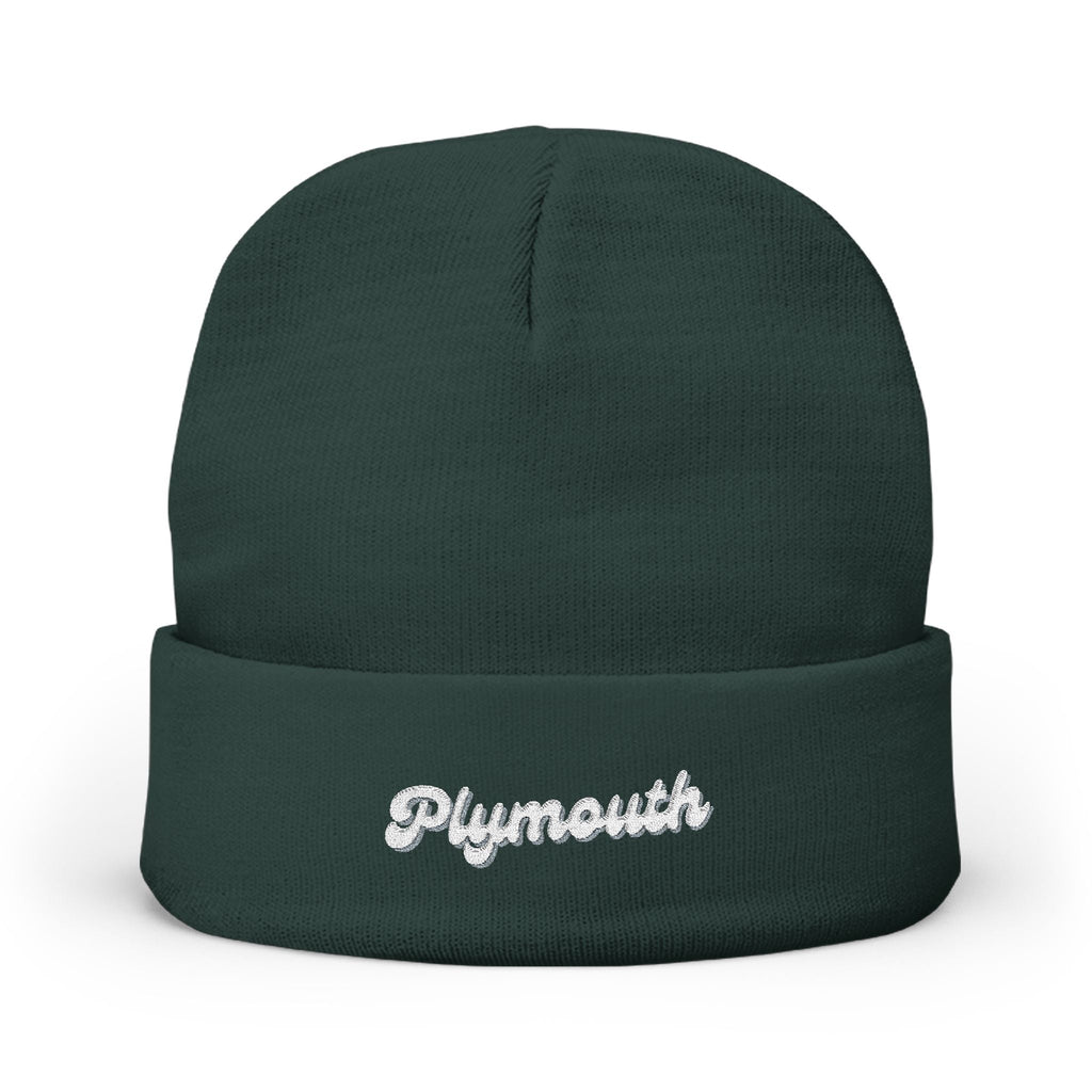 Plymouth Cozy Embroidered Knit Beanie | Winter Hat, Casual Fashion Accessory, Gift for Him/Her, Cozy Style, Outdoor Wear