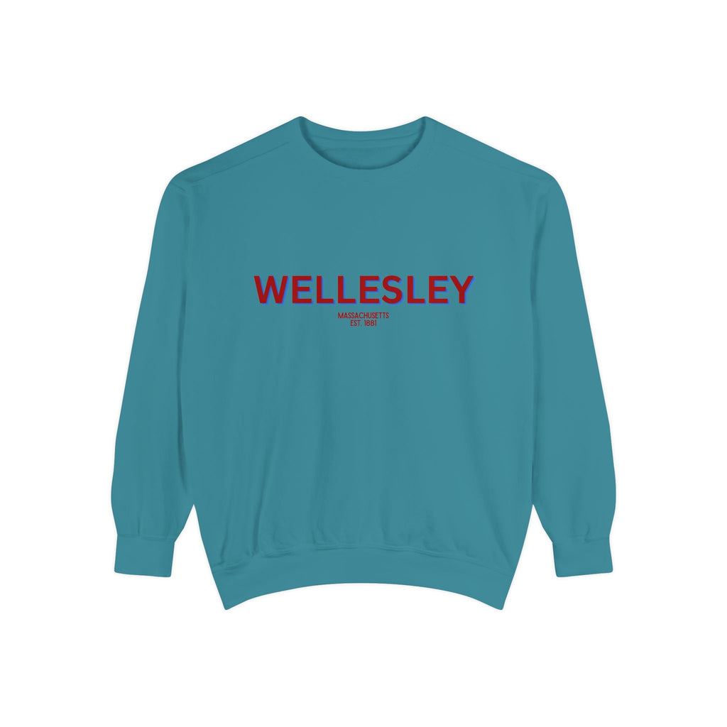 Wellesley Unisex Garment-Dyed Sweatshirt | Cozy Fashion, Perfect for Casual Outings, Gifts, Fall & Winter Style, Everyday Comfort