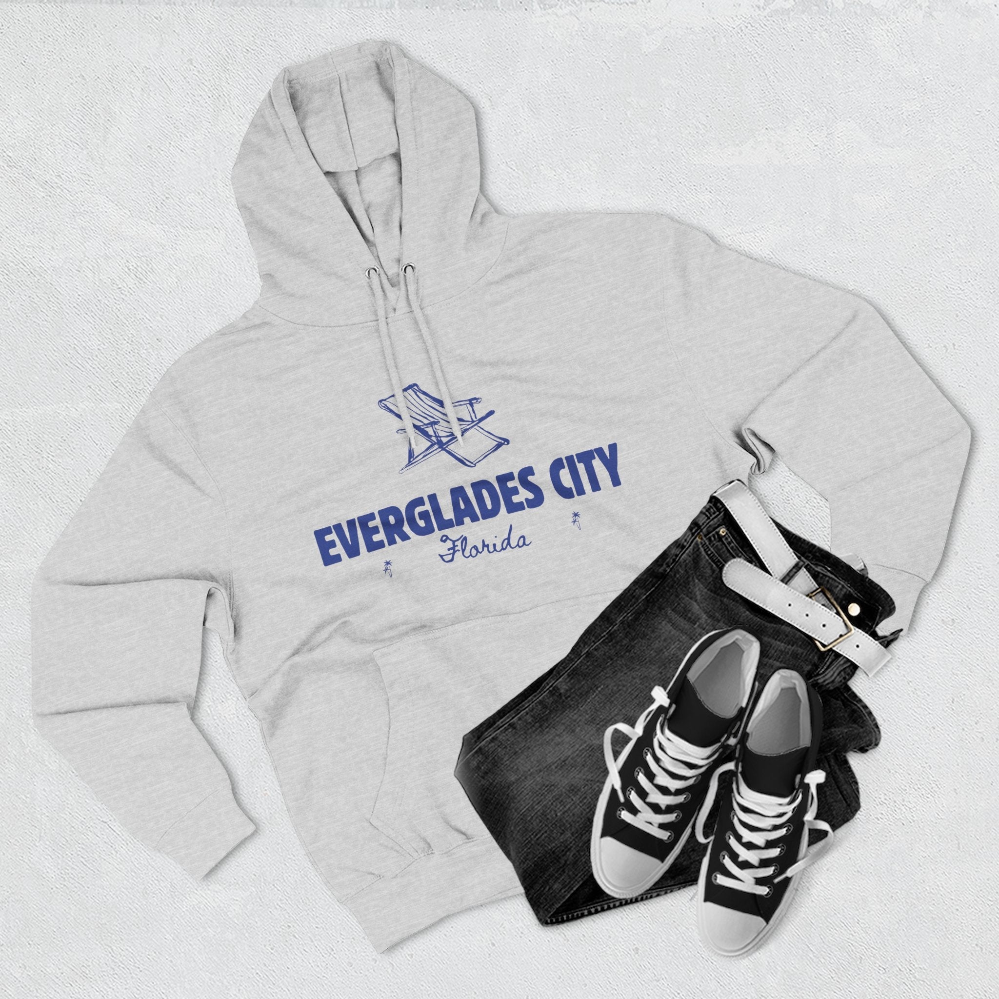 Everglades City Inspired Fleece Hoodie, Casual Wear, Relaxation, Gift for Autumn Lovers, Travel Essential