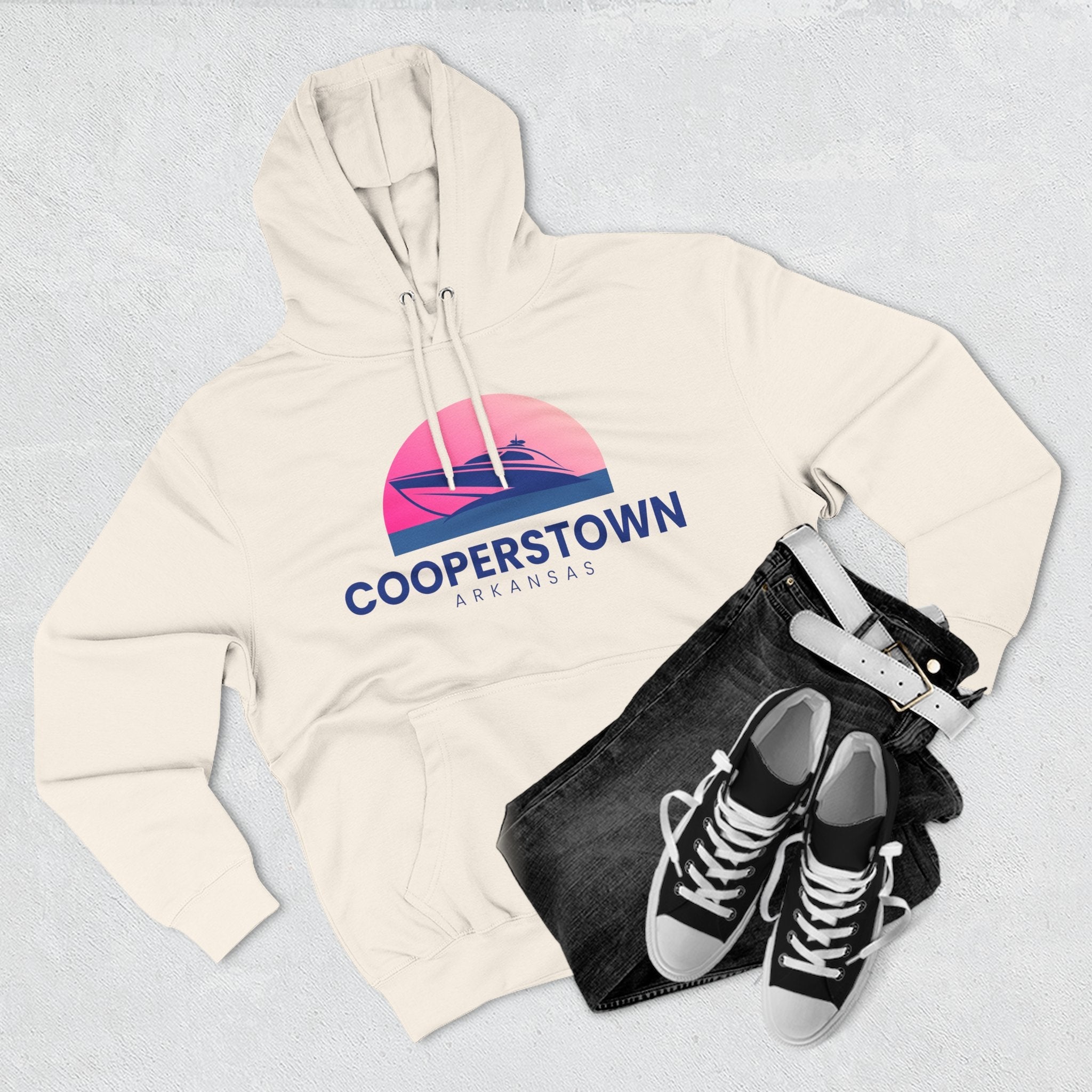 Cooperstown Vibes Hoodie with Design, Perfect for Autumn Lovers, Comfortable and Stylish, Great Gift for Vacations