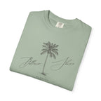 Belleair Shore Chill Vibes Palm Tree Tee - Unisex Garment-Dyed T-shirt for Beach Lovers, Summer Outings, Casual Wear, Gifts for Him/Her