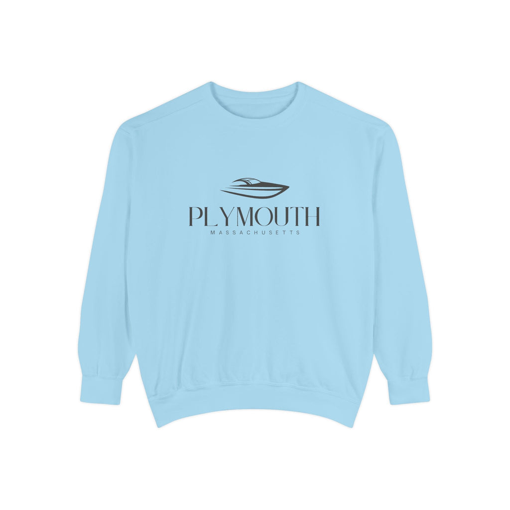 Plymouth Chill Vibes Sweatshirt - Unisex Garment-Dyed Style, Perfect for Lounging