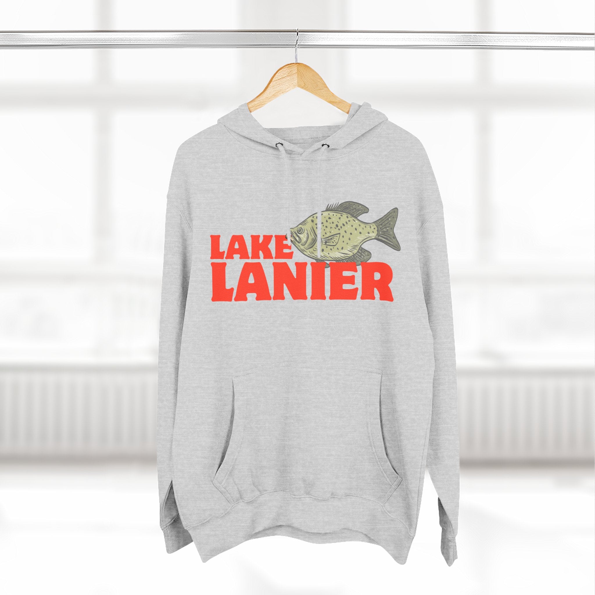 Lake Lanier Fleece Hoodie, Cozy Fishing Sweatshirt, Outdoor Adventure Wear, Unique Gift for Lake Lovers, Perfect for Fall and Winter