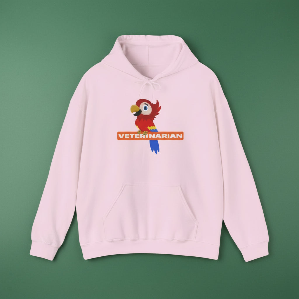 Veterinarian Parrot Hoodie, Funny Animal Lover Clothing, Cute Pet Sweatshirt, Gift for Veterinarian, Animal Rescue Apparel