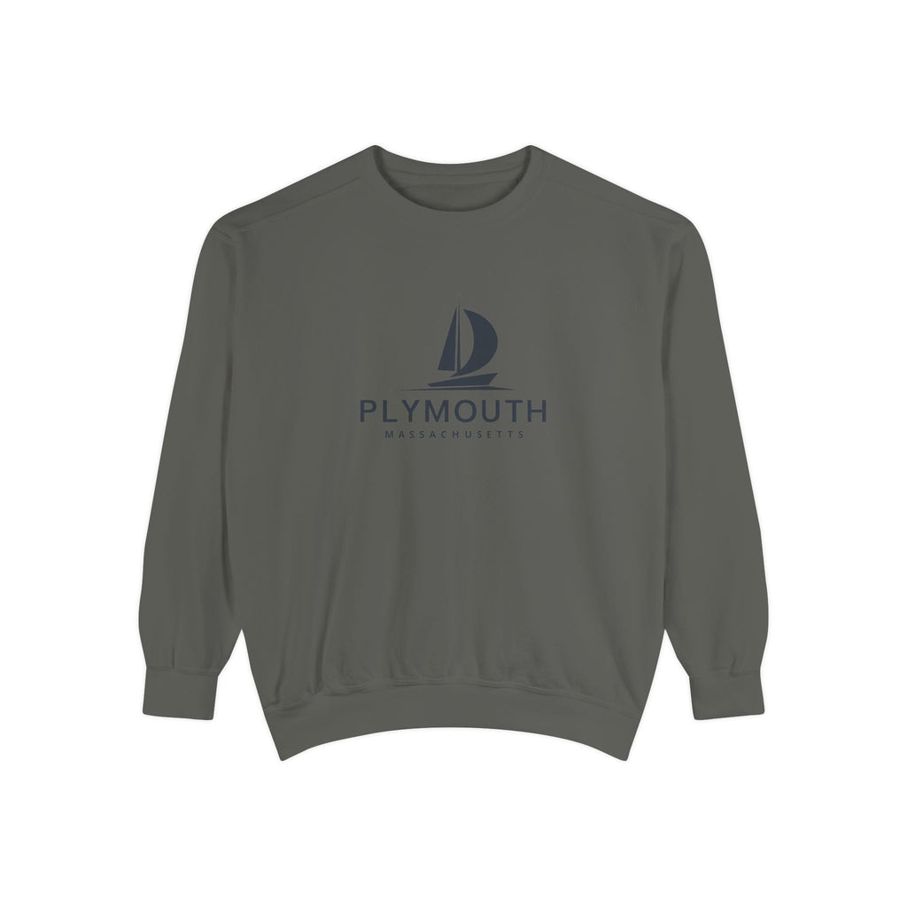 Plymouth Vibes Unisex Sweatshirt | Garment-Dyed Comfort, Perfect for Casual Outings, Travel, Gifts, Autumn Days