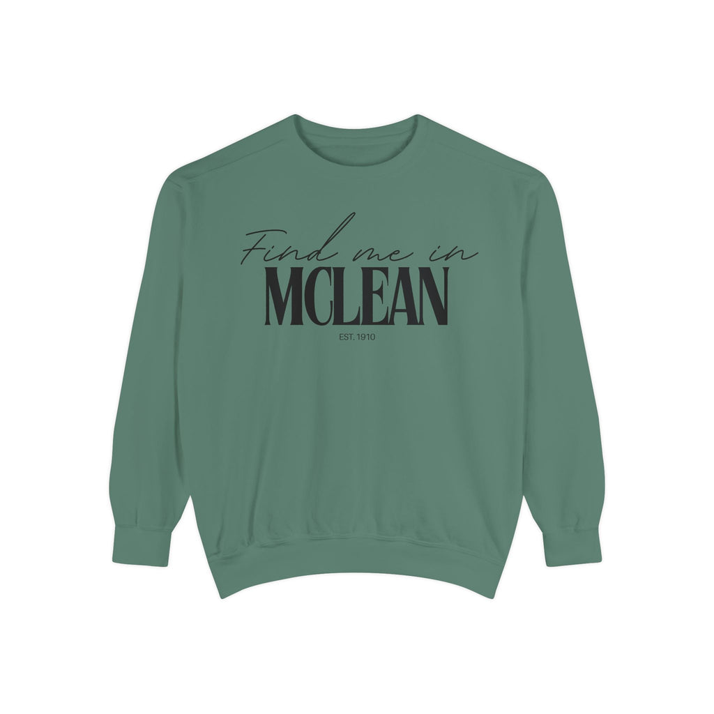 McLean Cozy Sweatshirt, Unisex Garment-Dyed Crew, Casual Wear, Gift for Friends, Fall Fashion, Lounge Style